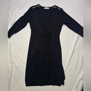 Calvin Klein Black Dress with Gold Zipper Details